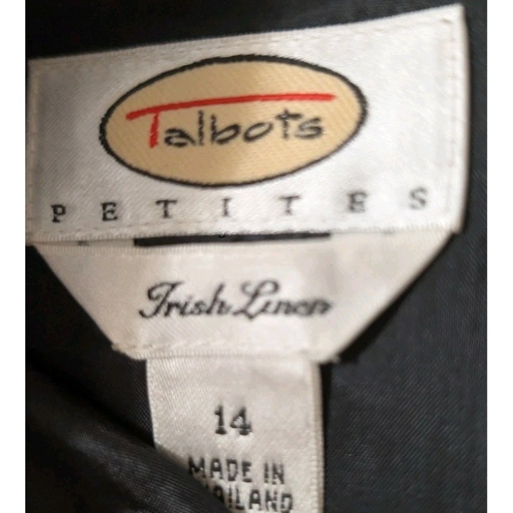 Talbots Petite Size 14 100% Irish Linen Black Fully Lined Dress 39" Midi Length - Picture 9 of 10
